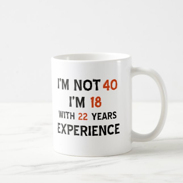 Caneca De Café Design do aniversário de 40 anos (Direita)