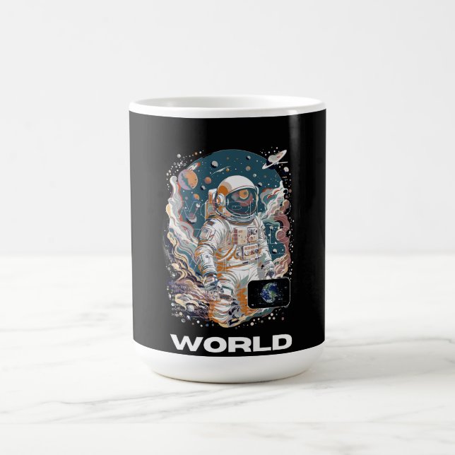 Caneca De Café Design do Astronauta Mundial (Centro)