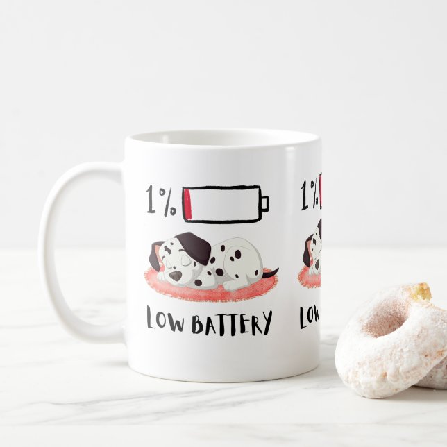 Caneca De Café Design do Cão Sonolento (Com Donut)