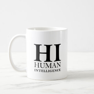 Caneca De Café Design do conceito tipográfico humano vs. IA