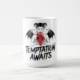 Caneca De Café Design do Demônio Gótico Sinistro - Esperas de Ten