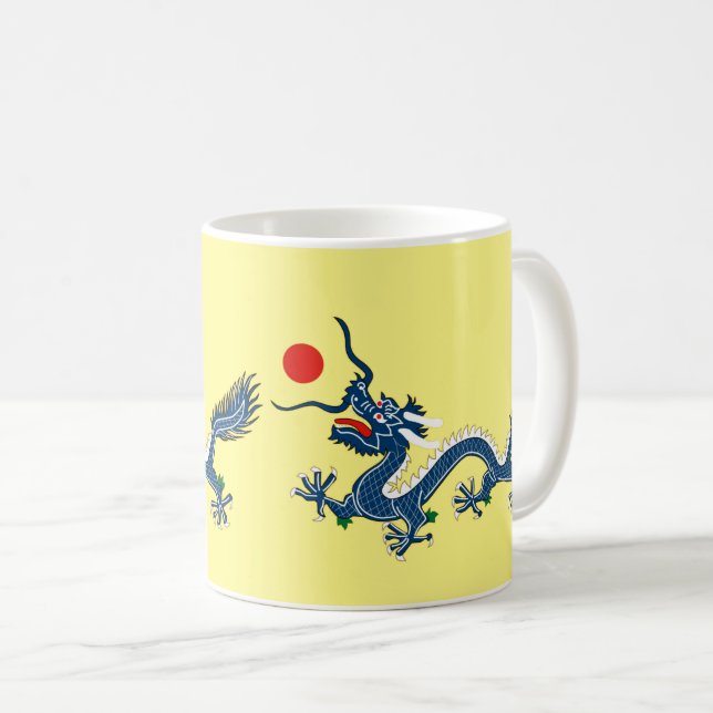 Caneca De Café Design do Dragão Azul Imperial da Ásia (Frente Esquerda)