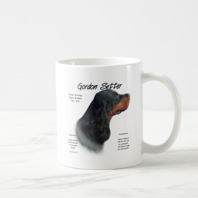 Caneca De Café Design do Gordon Setter History (Direita)