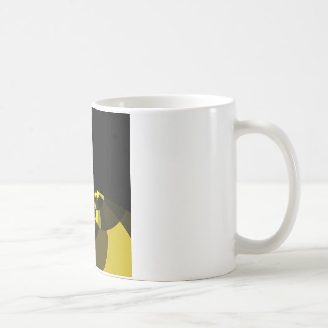 Caneca De Café Design do Gráfico de Arte de Vetor Preto e Dourado (Direita)