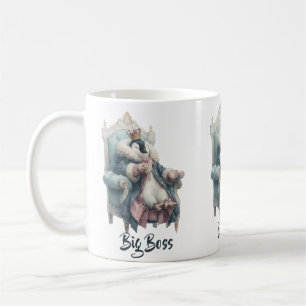 Caneca De Café Design do Grande Chefe Pinguim de Inverno