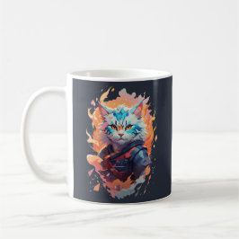 Caneca De Café Design do Guerreiro Gato Ninja