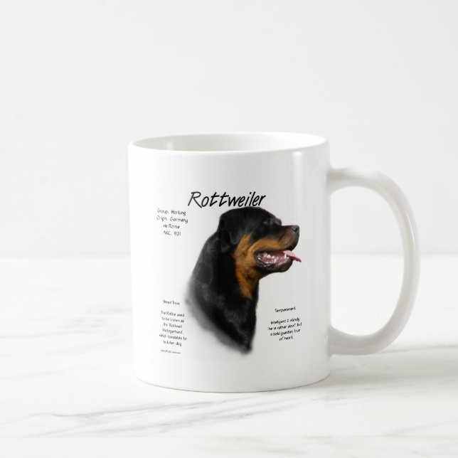 Caneca De Café Design do Histórico do Rottweiler (Direita)