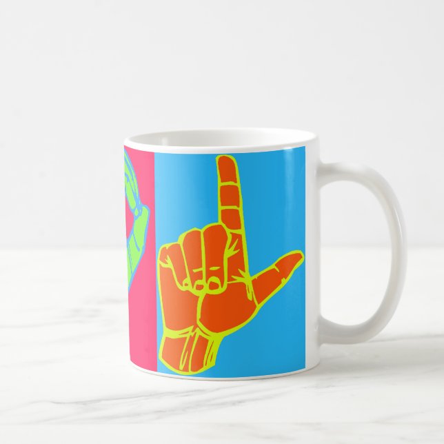 Caneca De Café Design do linguagem gestual de LOL ASL (Direita)