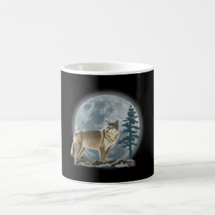 Caneca De Café Design do lobo e da lua para o copo de café