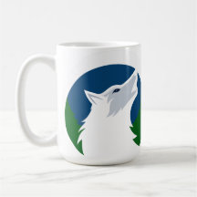 Design do Lobo Uivando Lua Cheia