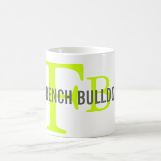 Caneca De Café Design do monograma da raça do buldogue francês