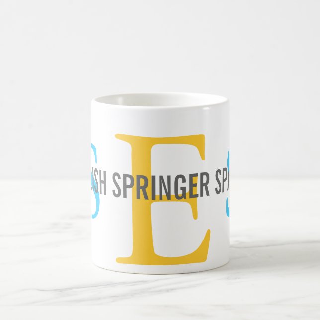 Caneca De Café Design do monograma do Spaniel de Springer inglês (Centro)