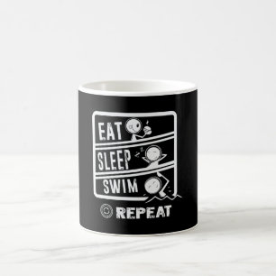 Caneca De Café Design do nadador cômodo - Repita a Natação do rep