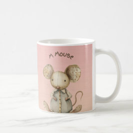 Caneca De Café Design do Nursery: Ênfase Adorável do Mouse e do M