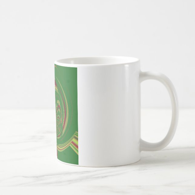 Caneca De Café Design do Padrão Floral Verde-Étnico Africano (Direita)