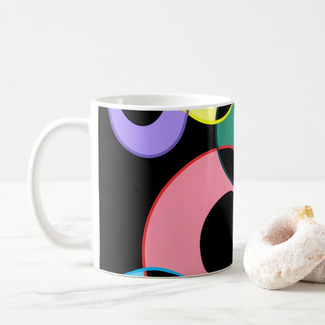 Caneca De Café Design do Rainbow Billiard Balls (Com Donut)