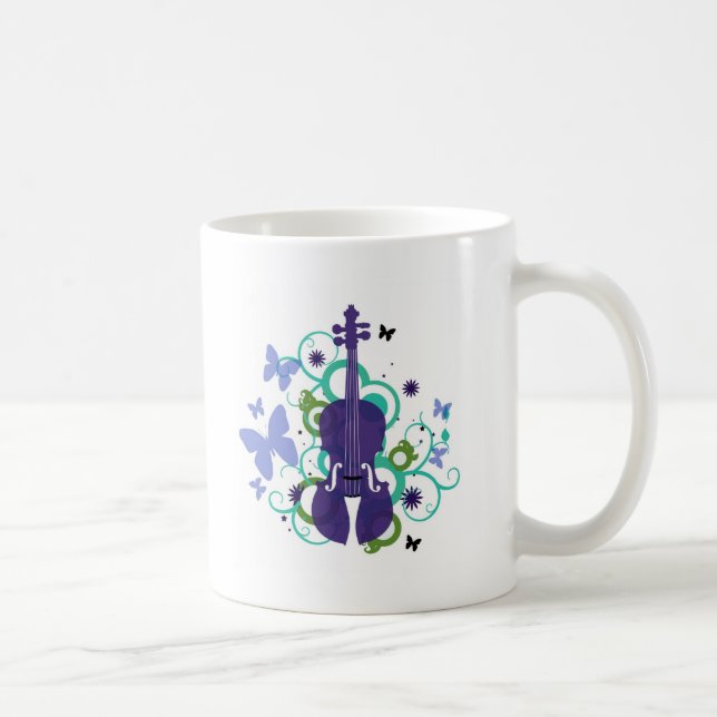 Caneca De Café Design do violino do céu (Direita)