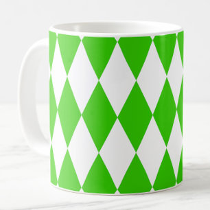 Caneca De Café Design dos Verificadores de Ouros Branco Verde