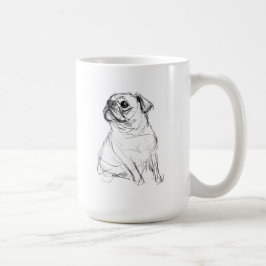 Caneca De Café Design Elegante de Pug Adorável