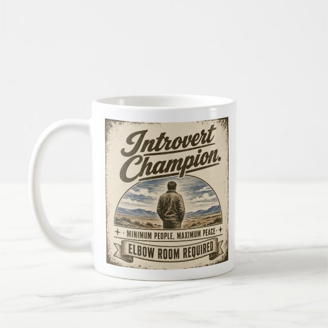 Caneca De Café Design engraçado de introvertido estilo retrô (Esquerda)
