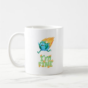 Caneca De Café Design engraçado de mudança climática da Terra “Es