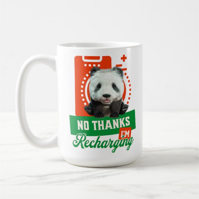 Caneca De Café Design Engraçado de Recarga de Bateria de Introver (Esquerda)