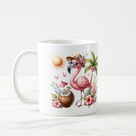 Caneca De Café Design Flamingo rosa
