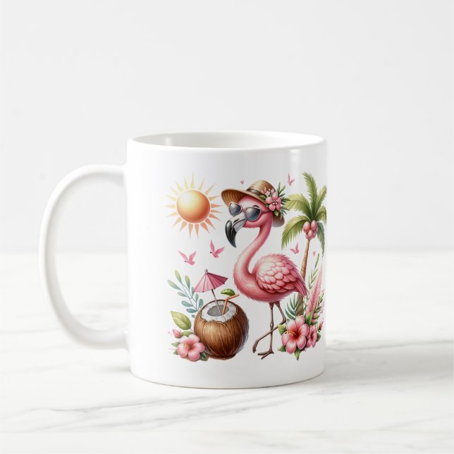Caneca De Café Design Flamingo rosa (Esquerda)