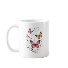 Design Floral Botânico Borboleta Rosa
