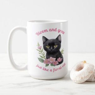 Caneca De Café Design Floral de Gato Gato Gato Gato Bastante e Cr