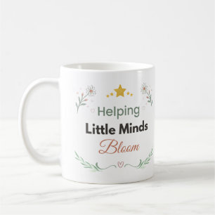 Caneca De Café Design Floral de Margarida Botânica Minimalista