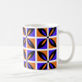 Caneca De Café Design floral geométrico em negrito