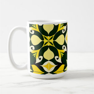 Caneca De Café Design Floral Geométrico Vibrante