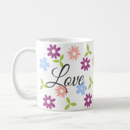 Caneca De Café Design floral personalizável com aspas positivas