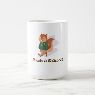 Caneca De Café design fofo de esquilo de volta às aulas