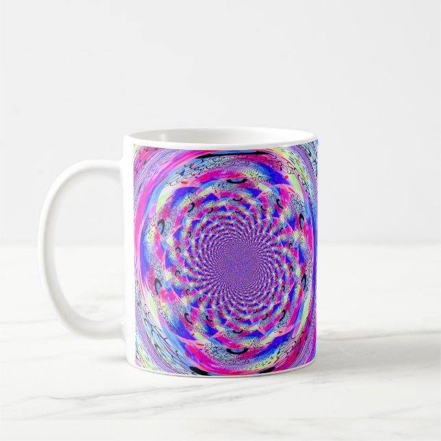 Caneca De Café Design Fractal Psicodélico (Esquerda)