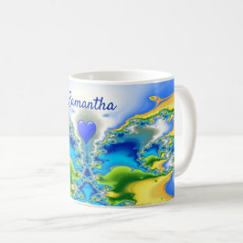 Caneca De Café Design Fratural Personalizado do Atol do Paraíso