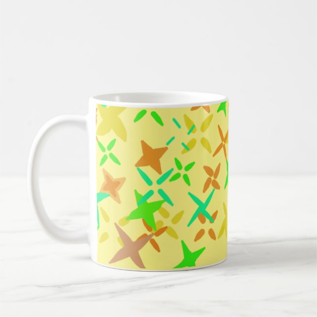 Caneca De Café design freeflow em cores do outono (Esquerda)