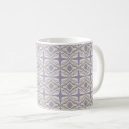 Caneca De Café Design Geométrica da Lavanda Octagon da Cinza do g