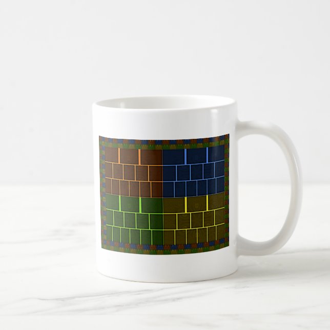Caneca De Café Design geométrica maravilhosa da cor do arco-íris (Direita)