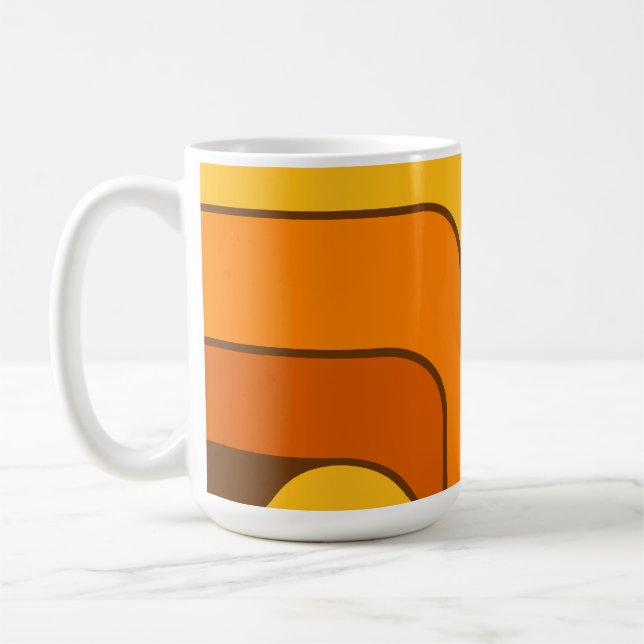 Caneca De Café Design Geométrico Retro Estilo MCM 1970s (Esquerda)