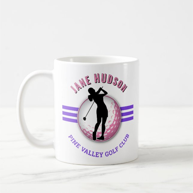Caneca De Café Design Golfer das Mulheres Elegantes (Esquerda)