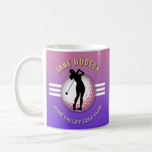 Caneca De Café Design Golfer das Mulheres Elegantes