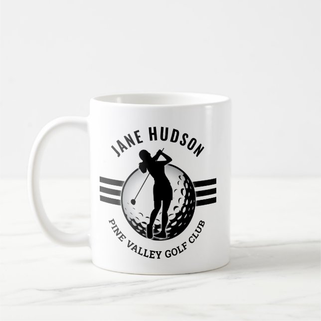 Caneca De Café Design Golfer das Mulheres Elegantes (Esquerda)