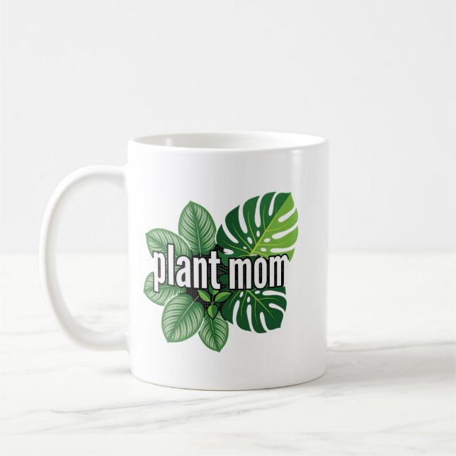 Caneca De Café Design Gráfico Botânico Moderno (Esquerda)