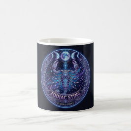 Caneca De Café Design Gráfico Celestial de Escorpião Zodíaco