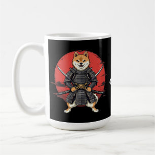 Caneca De Café Design Gráfico de Arte Japonesa Shiba Inu Samurai