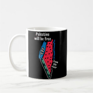 Caneca De Café design gráfico do mapa de melancia da palestina co