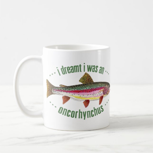 Caneca De Café Design Humorous Rainbow Trout (Esquerda)
