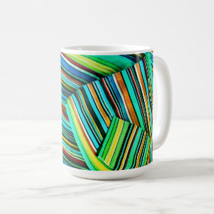 Caneca De Café Design Ilusão Linha Verde